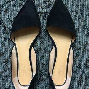 J. Crew black suede D'orsay flats